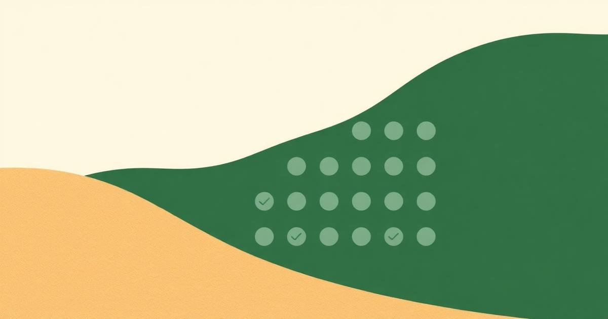 Illustratie van een raster met dagen waarvan er een paar zijn afgevinkt