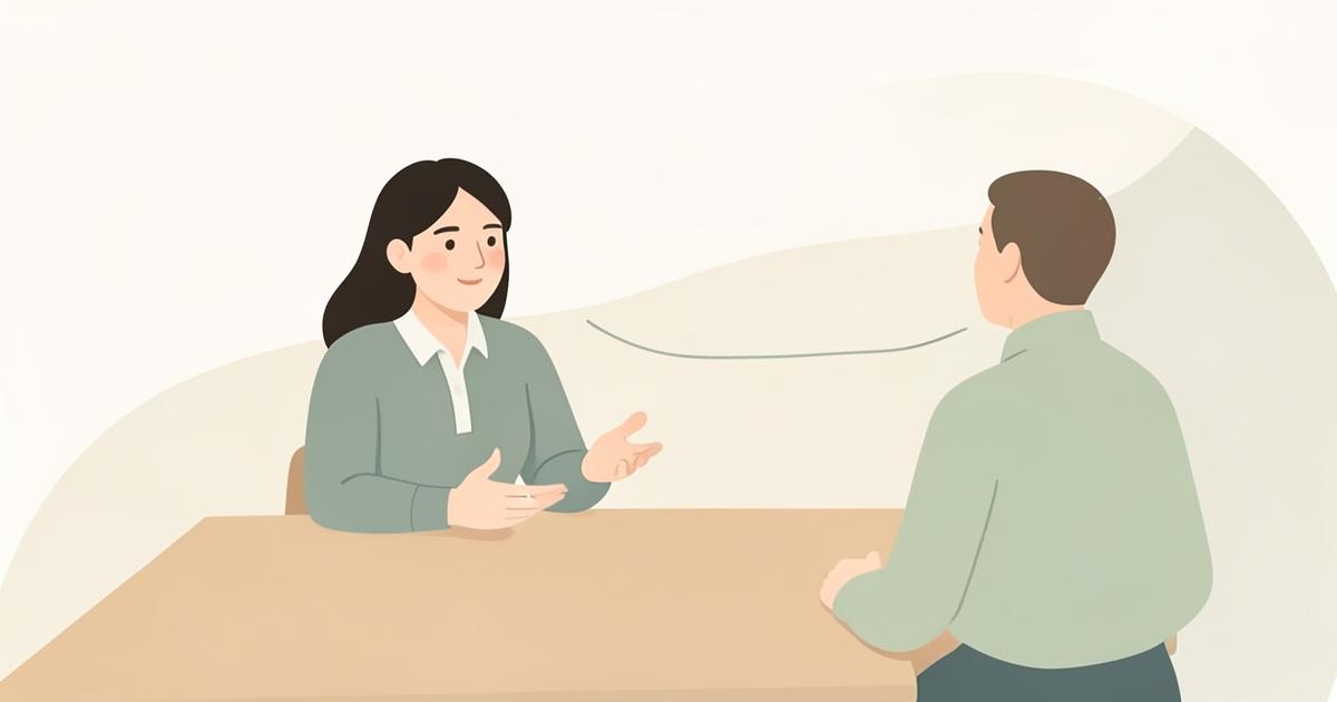 Illustratie van een persoon die op een rustige manier haar grens aangeeft