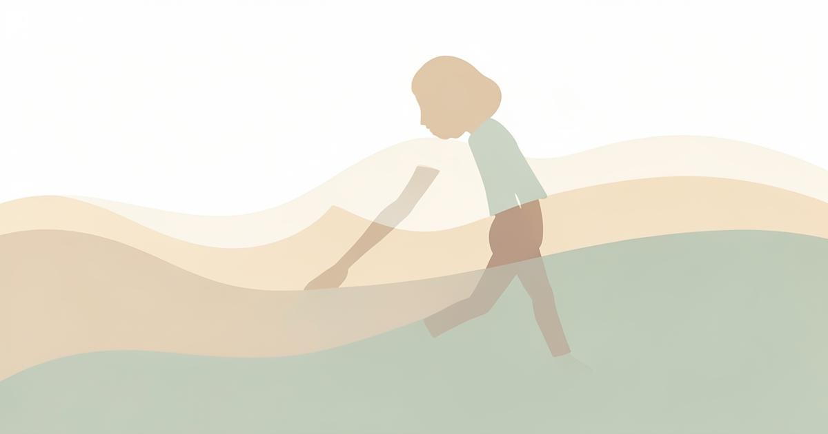 Illustratie van iemand die zich ontspant in een rustige omgeving